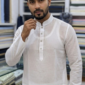 দেশি ধুতি পাঞ্জাবি । সাদা কালার
